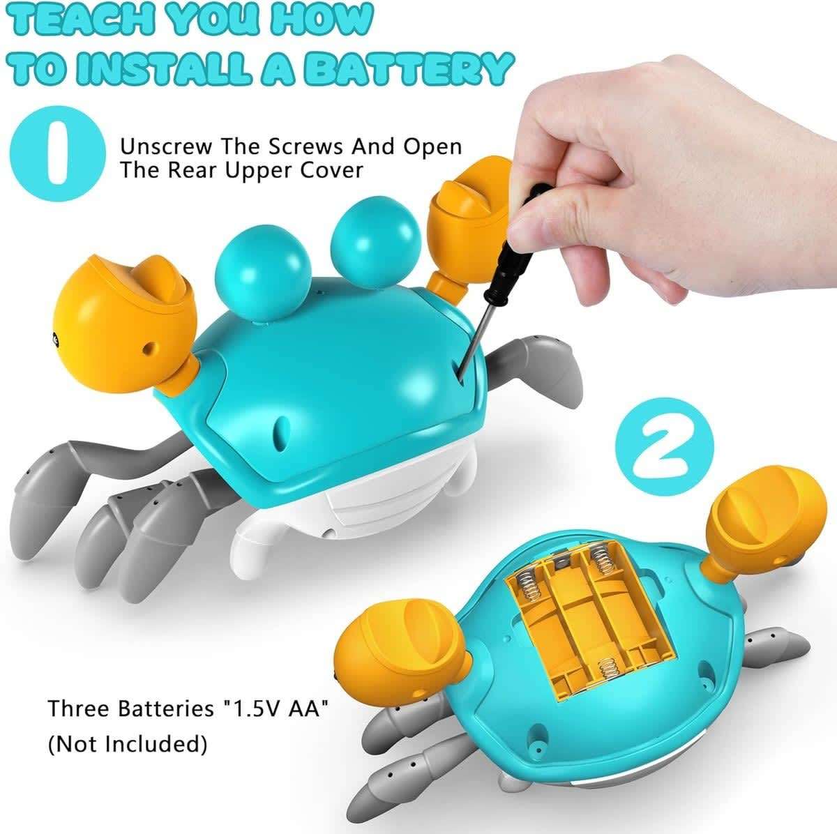 Battery Crawling Crab Interactive Toy Toddler Activity Toy Belly Play