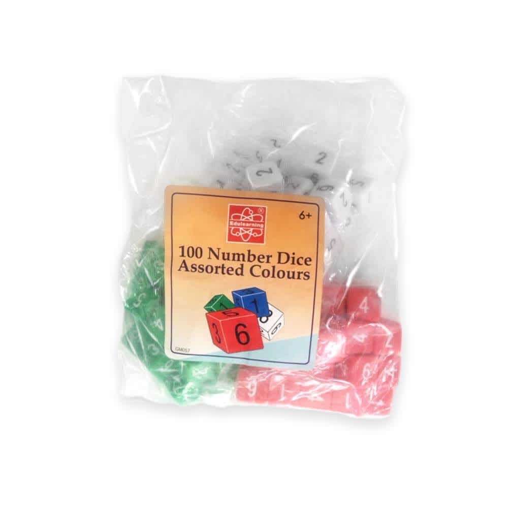 Edu-Science Assorted Number Dice: 100 Pieces (Set 2)