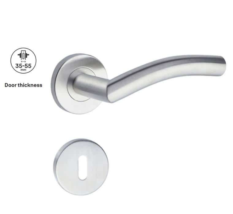 Yale Keyhole Stainless Steel Door Handles Only Curve - Shape