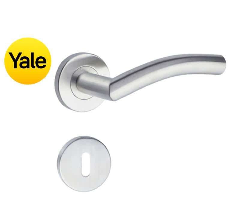 Yale Keyhole Stainless Steel Door Handles Only Curve - Shape