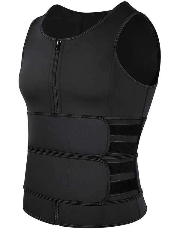 Compression Sculpting Sauna Fat Burn Zipper Vest For Men