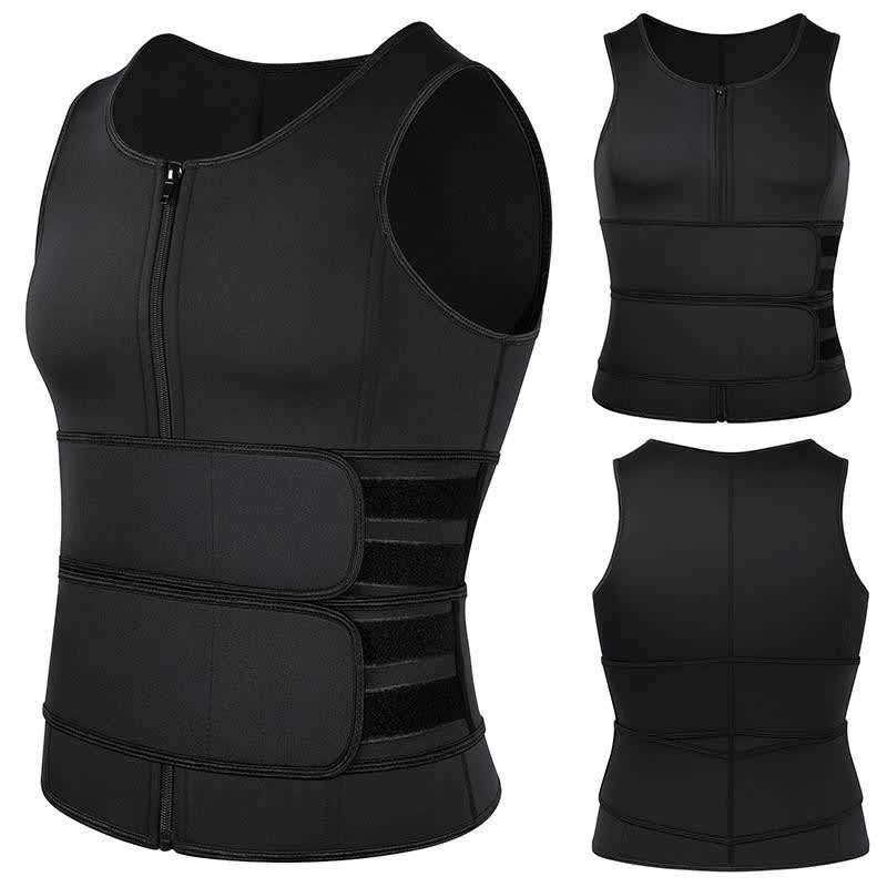 Compression Sculpting Sauna Fat Burn Zipper Vest For Men