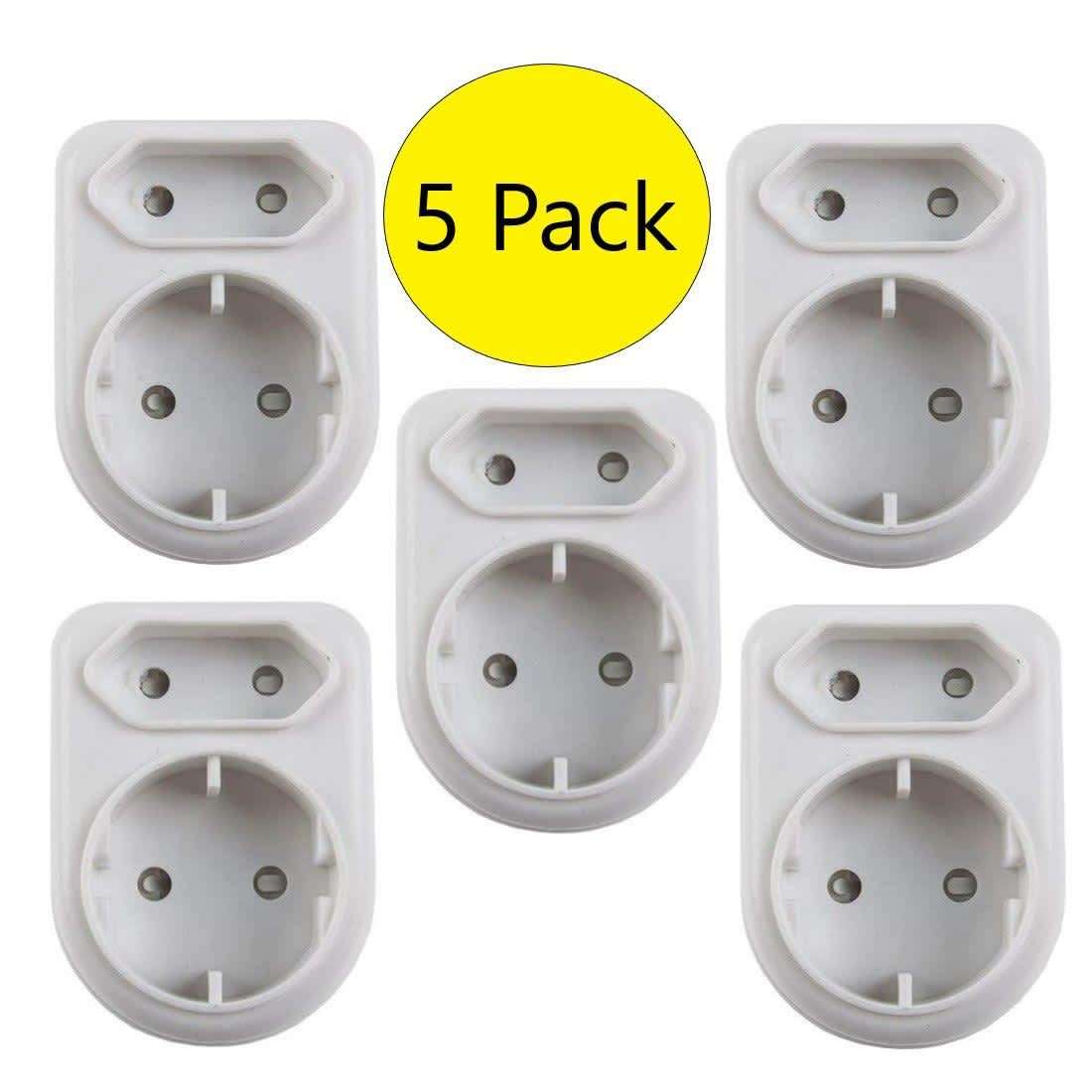 5 Pack Selectrix: Plug Adaptor - White - 1 x Round 2 pin 16A with 1 x 2 pin 5A