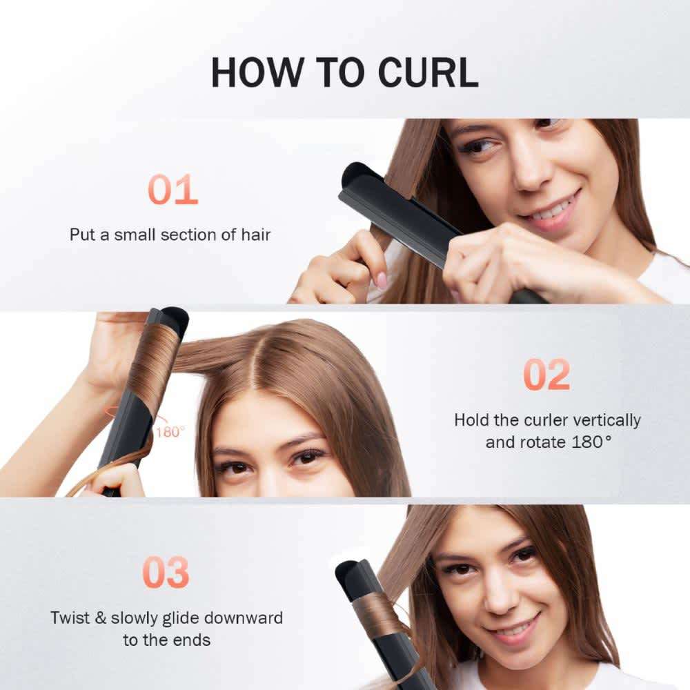 Sonifer - 2-in-1 Hair Straightener Flat Iron Curler - SF-9577