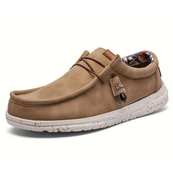Men's Slip On Caramel Canvas Loafer Shoes