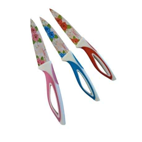 Set of 3 High Quality Kitchen Knives - Non-Stick Coating