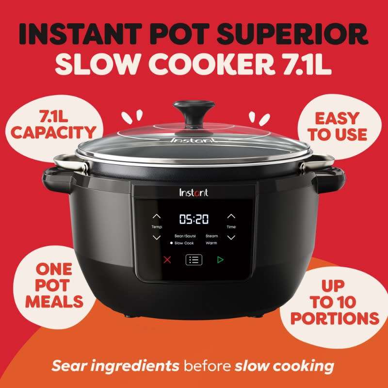 Instant Pot Superior Slow Cooker, 7.1L