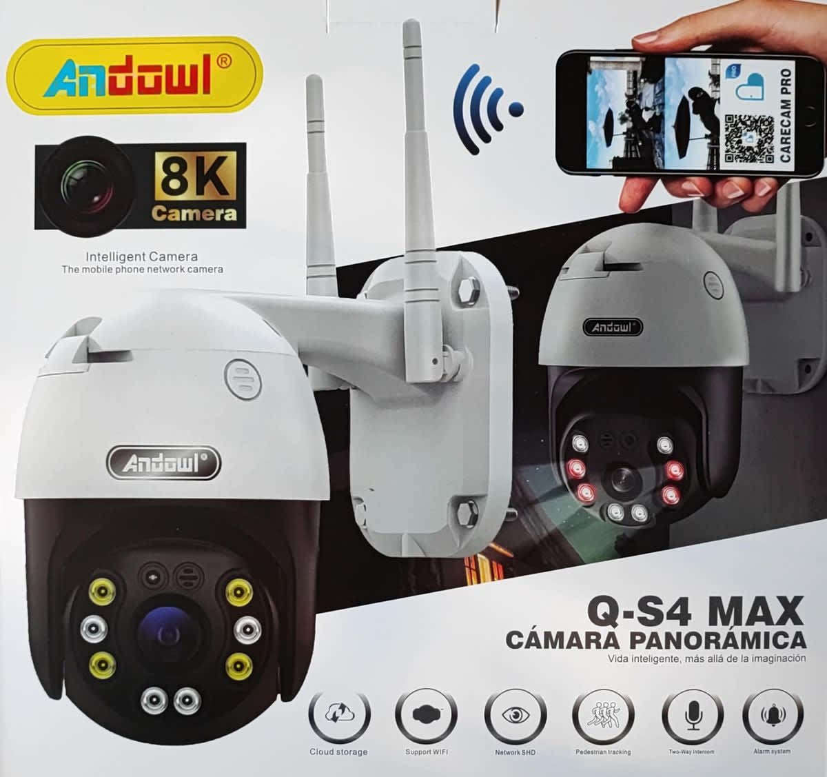 Andowl Q-S4 Full HD 4K Wireless Smart Camera - Waterproof Outdoor WiFi CCTV
