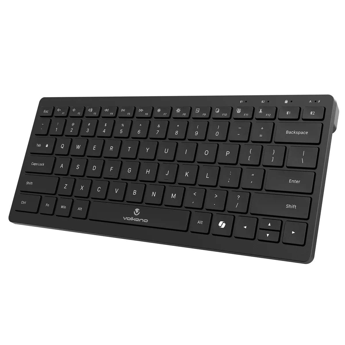 Volkano Galena Series Bluetooth Dual-Device Compact Wireless Keyboard  Black