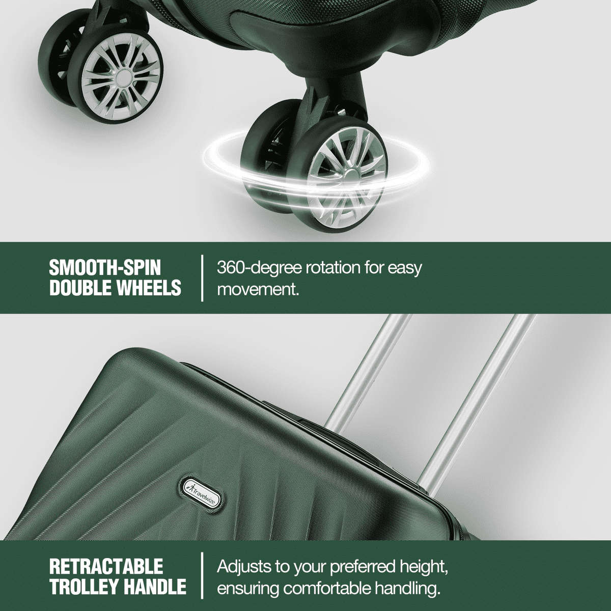 Travelwize Terra 77cm ABS Hard-Shell Spinner Suitcase with TSA Lock  Bottle