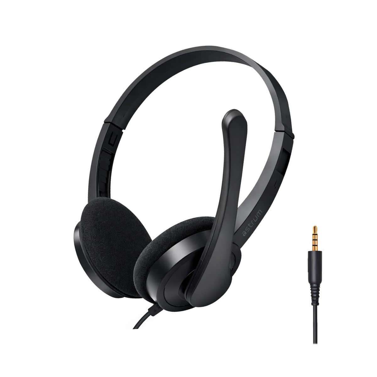 Astrum Wired Over-Ear Headset, 40mm Drivers, Mic, 3.5mm TRRS - HS600