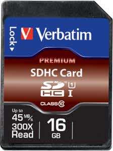 Verbatim Premium 300x SDHC Memory Card  16GB