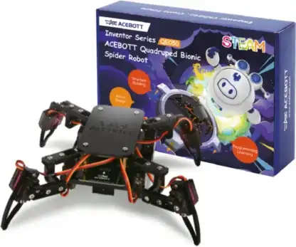 ACEBOTT QD020 ESP8266 Quadruped Bionic Spider Robot Kit  Black