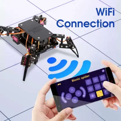 ACEBOTT QD020 ESP8266 Quadruped Bionic Spider Robot Kit  Black