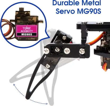 ACEBOTT QD020 ESP8266 Quadruped Bionic Spider Robot Kit  Black