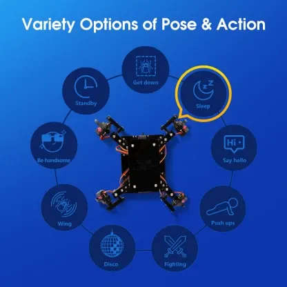ACEBOTT QD020 ESP8266 Quadruped Bionic Spider Robot Kit  Black
