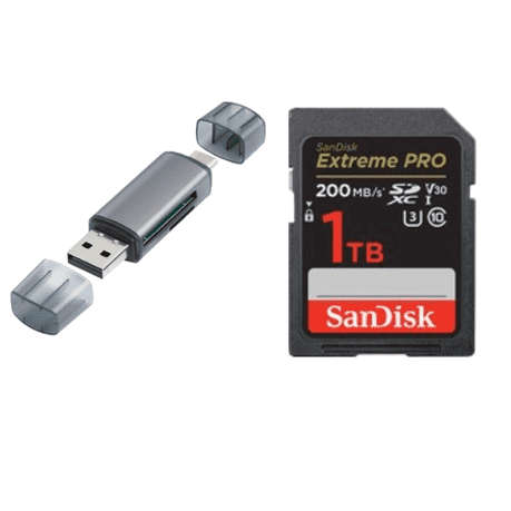 SanDisk 1TB Extreme PRO UHS-I SDXC Memory Card 200MB/s + USB-C Card Reader