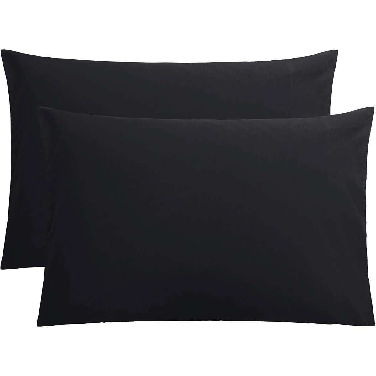 Just Home 2 Pack Bed Pillow Set - Black
