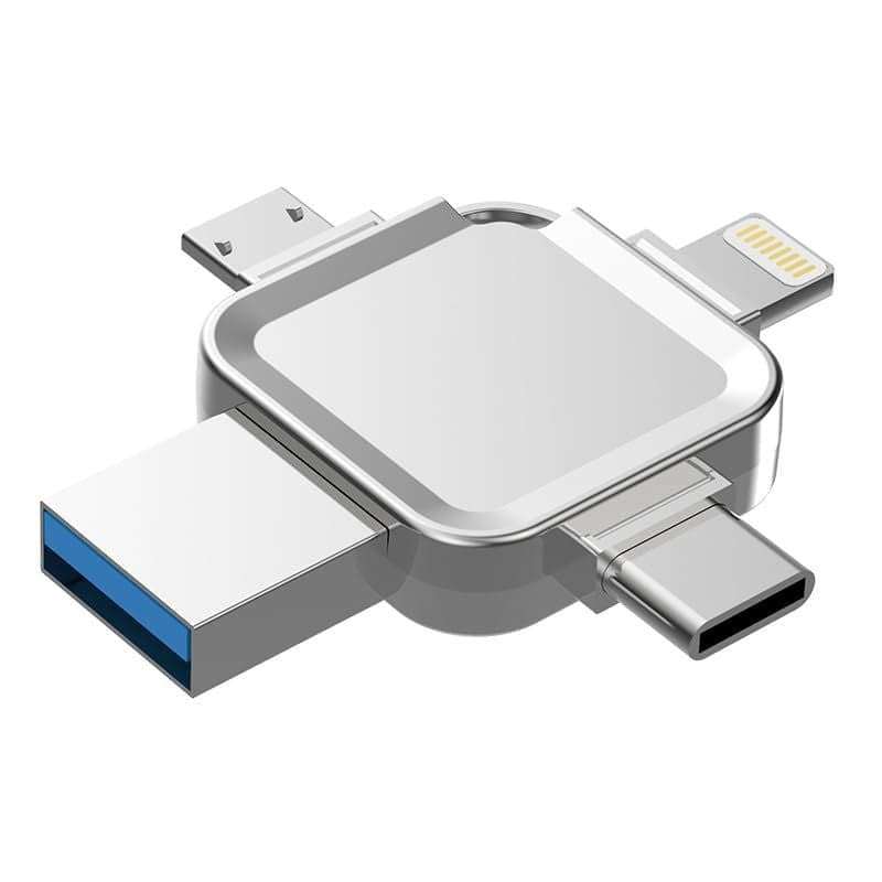 4-in-1 USB Flash Drive 512GB - Versatile Storage for C-Type, iOS & More