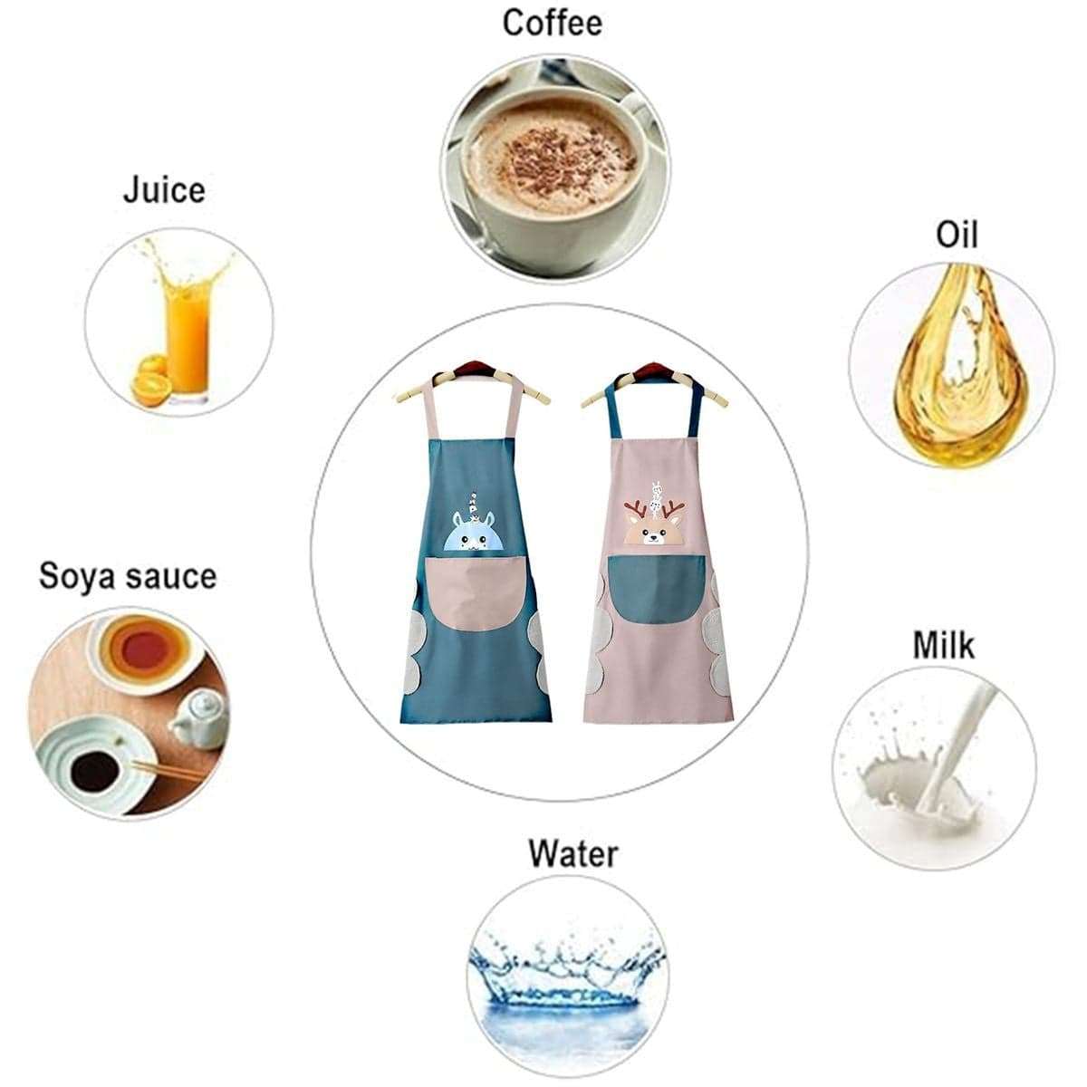 Waterproof Chef Apron with 2 Pockets Bib Aprons