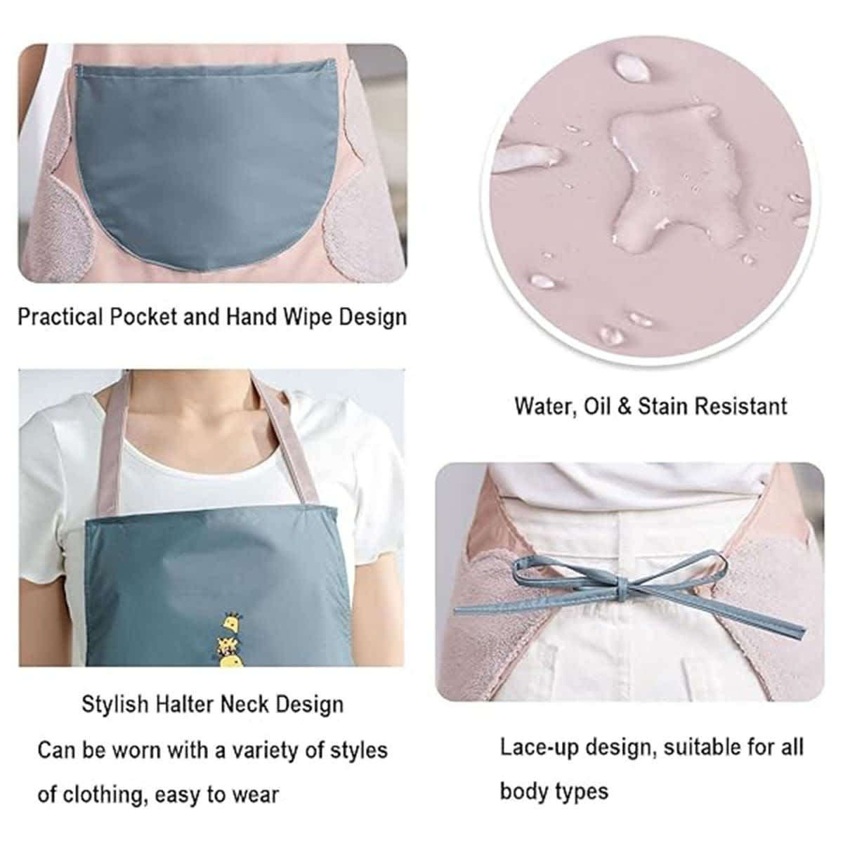 Waterproof Chef Apron with 2 Pockets Bib Aprons