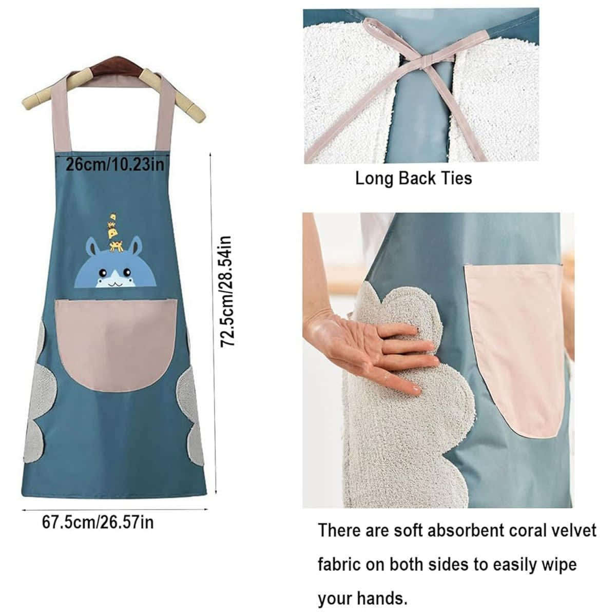 Waterproof Chef Apron with 2 Pockets Bib Aprons