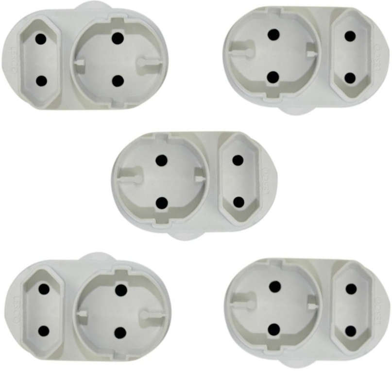 Noble 2 Pin European And Round Schuko Adaptor 5 Pack