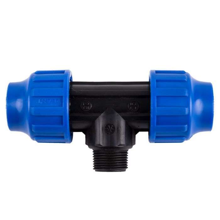 Male Compression Tee - Pipe Fittings - 50mm x 38mm - 2 Pack