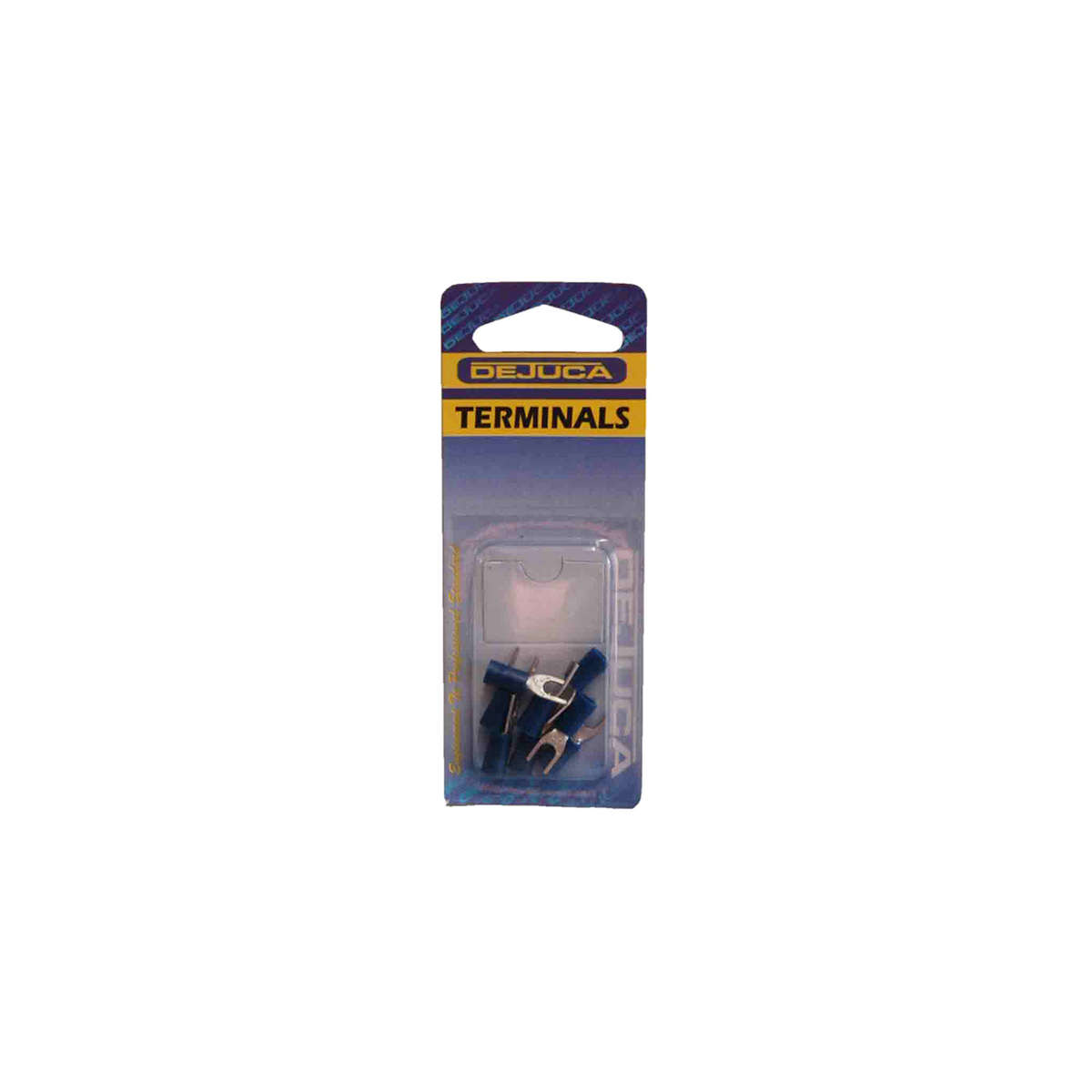 Dejuca - Terminal - Blue - Spade - 4mm - 8/Card - 2 Pack