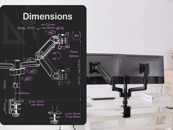 ORRO Pro Plus Gen 1 - Dual Monitor Arm