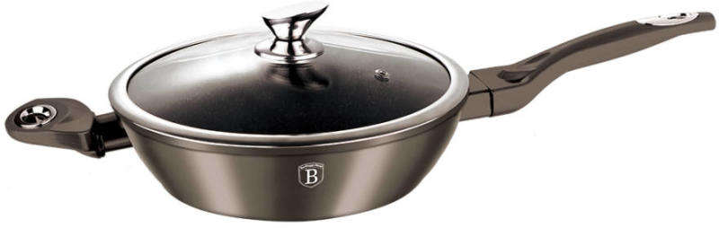 Berlinger Haus - 28 cm Forged Aluminium Metallic Line Fry Pan + Lid - Carbon(READ THE DESCRIPTION)