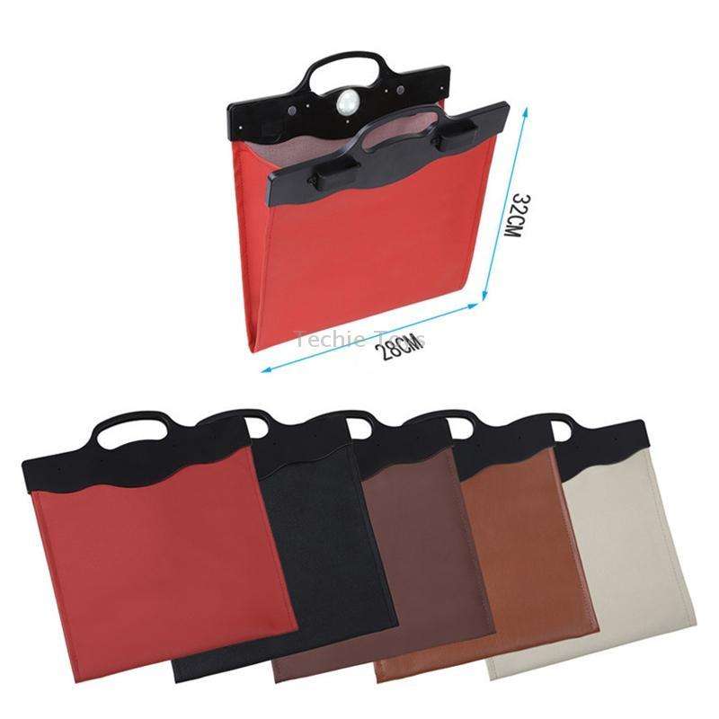 Car Multi-functional Hanging Front Trash Can with LED Light, 32 x 28cm (Black)