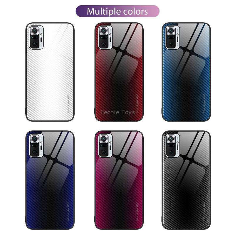 For Xiaomi Redmi Note 10 Pro Texture Gradient Glass TPU Phone Case(Black)