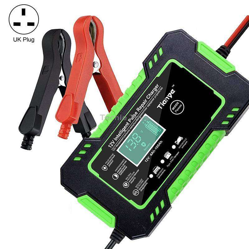 Motorcycle / Car Battery Smart Charger with LCD Screen, Plug Type:UK Plug