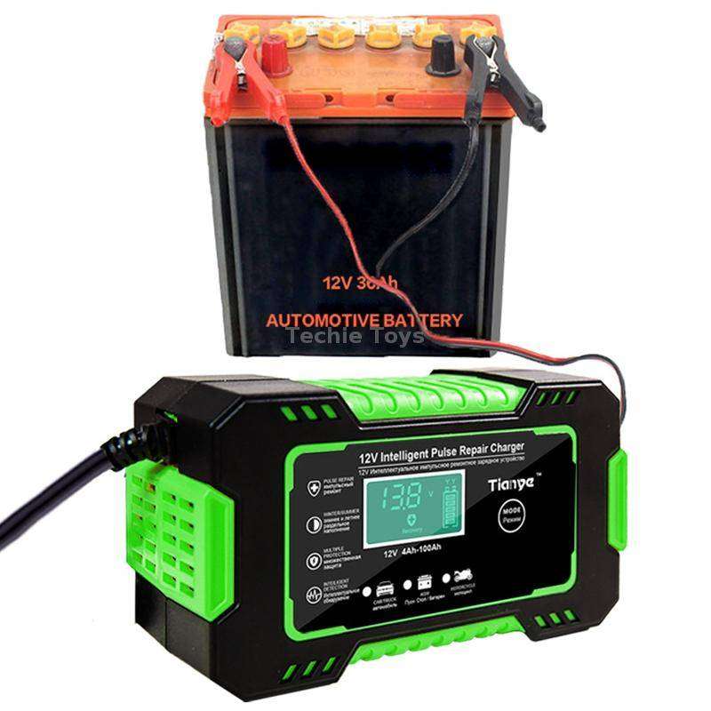 Motorcycle / Car Battery Smart Charger with LCD Screen, Plug Type:UK Plug