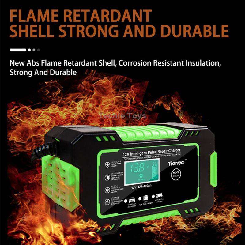 Motorcycle / Car Battery Smart Charger with LCD Screen, Plug Type:UK Plug