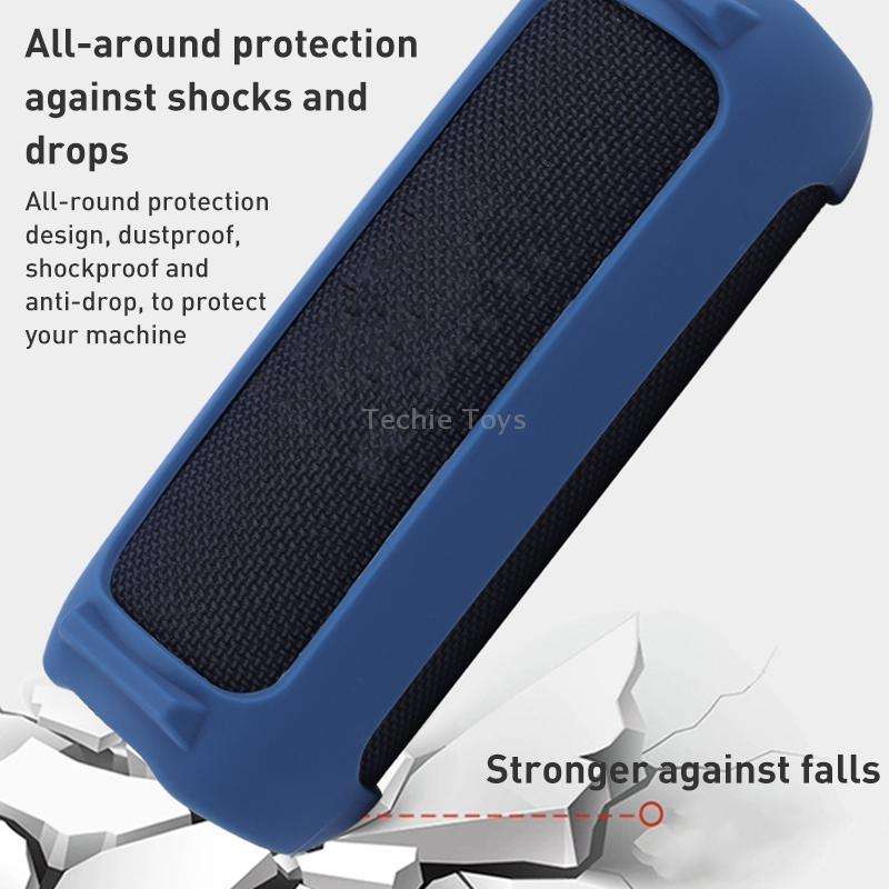For JBL Flip 6 Bluetooth Speaker Portable Silicone Case with Shoulder Strap(Black)