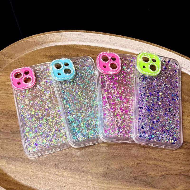 For iPhone 14 Pro Max Luminous Epoxy TPU Glitter Phone Case(White)