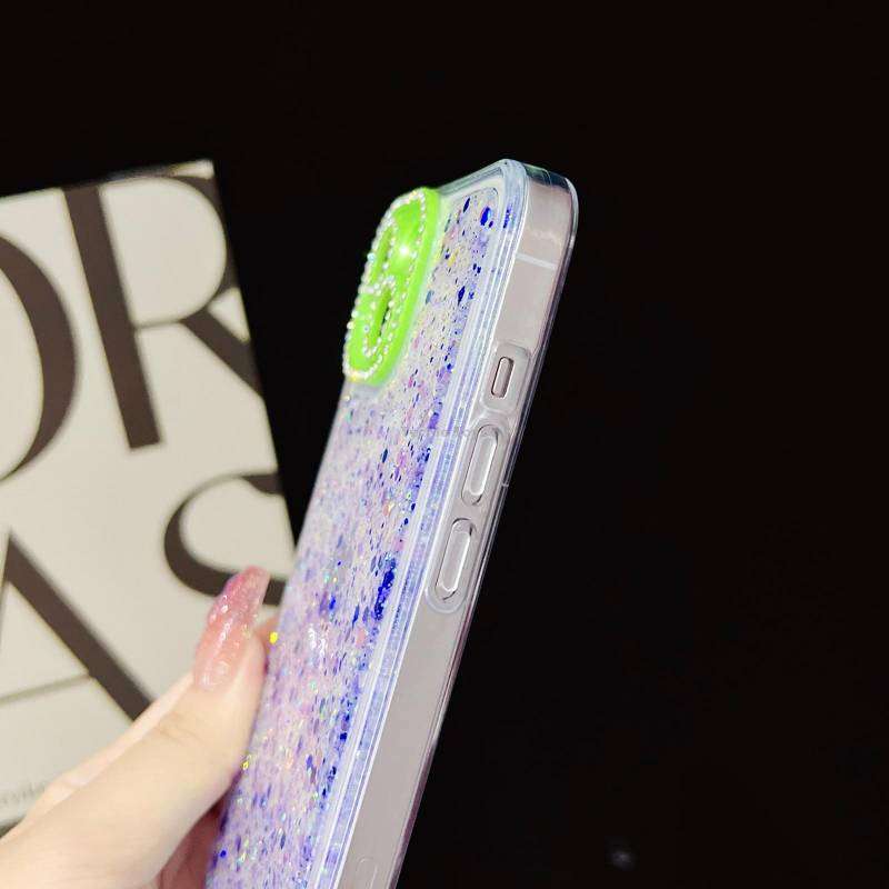 For iPhone 14 Pro Max Luminous Epoxy TPU Glitter Phone Case(White)