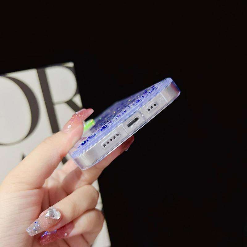 For iPhone 14 Pro Max Luminous Epoxy TPU Glitter Phone Case(White)