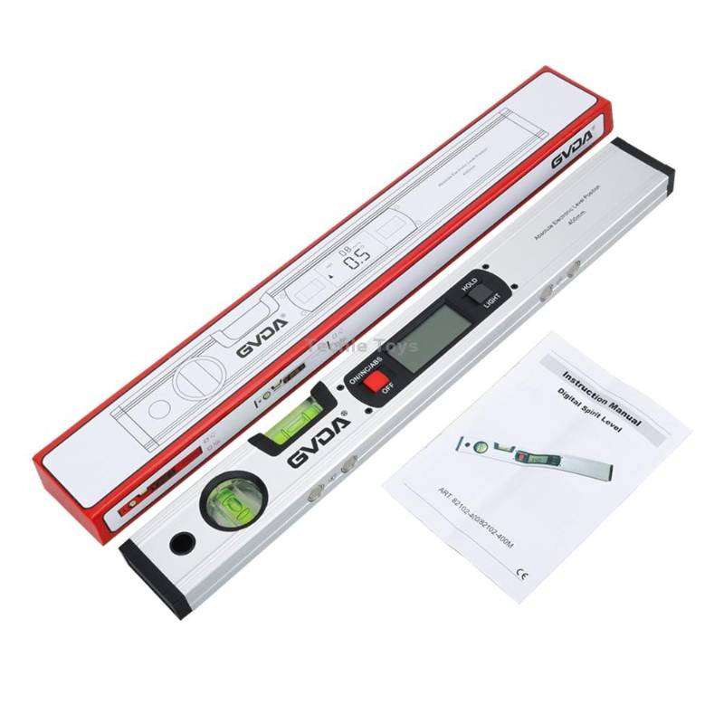 GVDA GD-H400M Digital Level 360 Measure Protractor Level Ruler(Red)