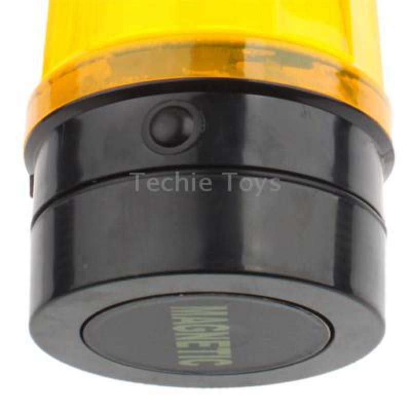6-LED Flash Strobe Warning Light for Auto Car with Strong Magnetic Base (Yellow + Black)