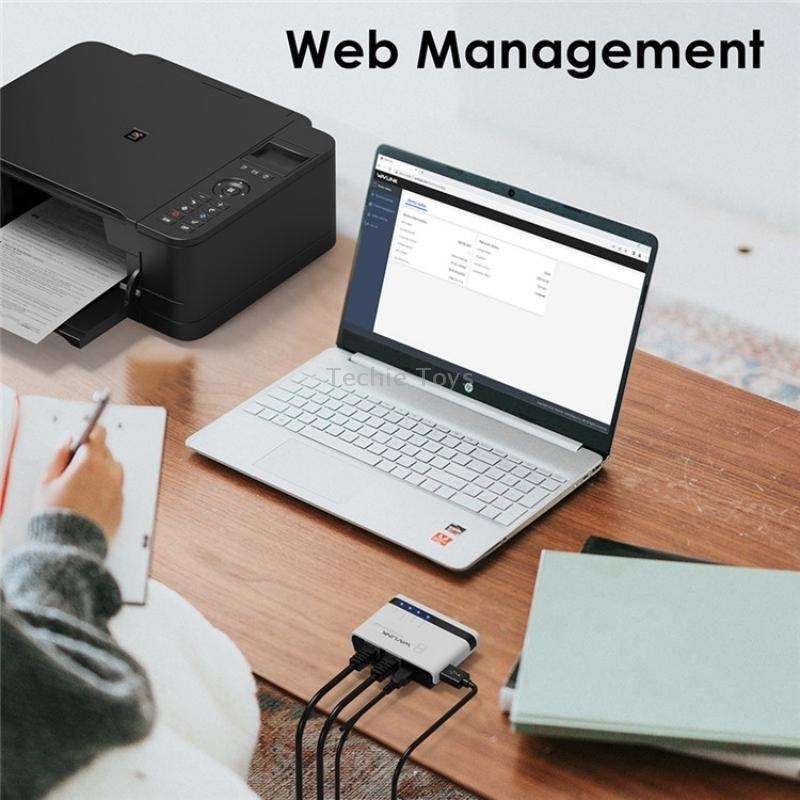 WAVLINK NU516U1 USB2.0 Wireless Printer Server With 10 / 100Mbps LAN / Bridge WiFi(UK Plug)