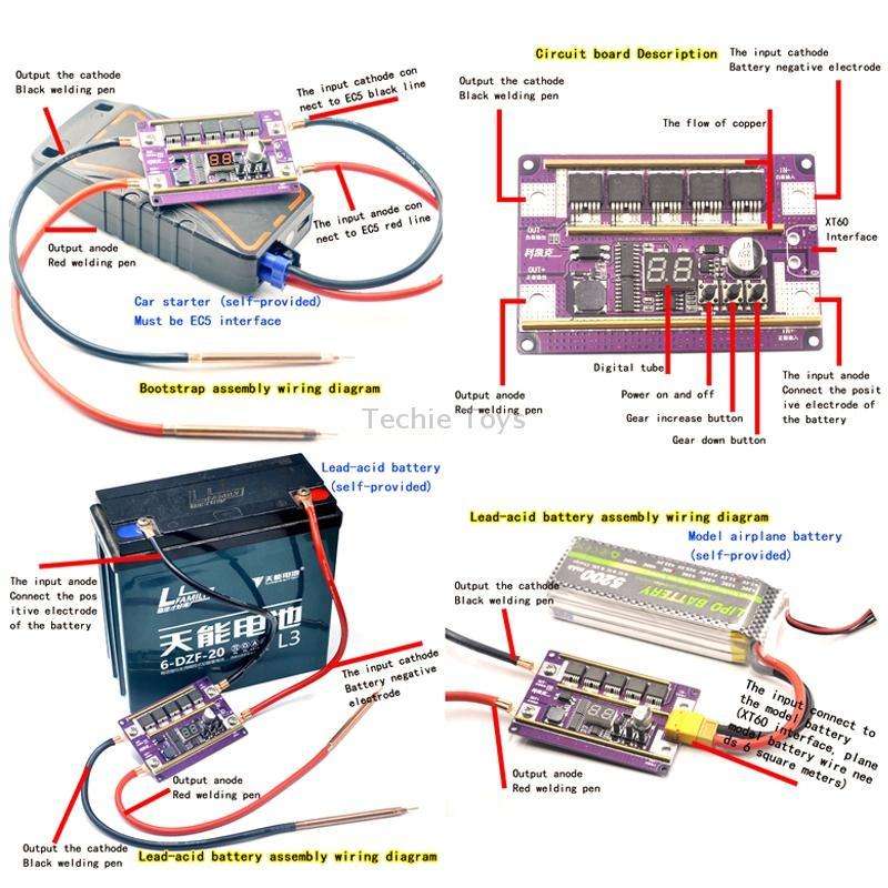 Lead-Acid Battery Version 12V Digital Display DIY Battery Spot Welding Machine Pen Control, Style:10
