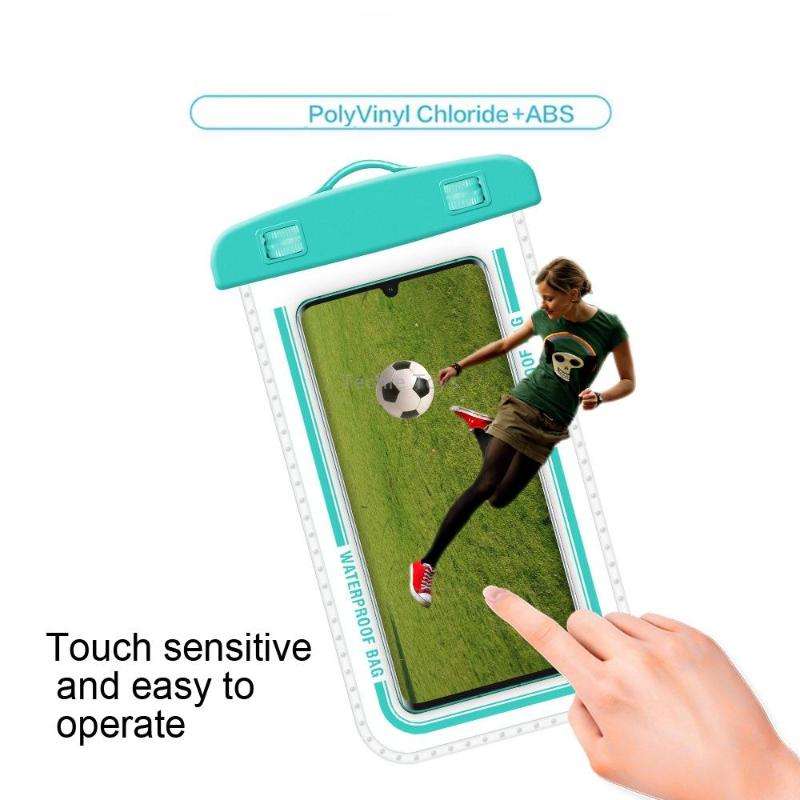 2 PCS Transparent Waterproof Cell Phone Case Swimming Cell Phone Bag Gray Blue