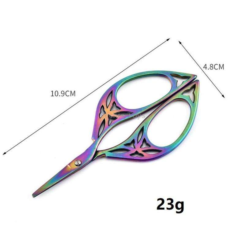 Stainless Steel Leaf Shape Scissors Handmade Tea Bag Scissors(Color Titanium)