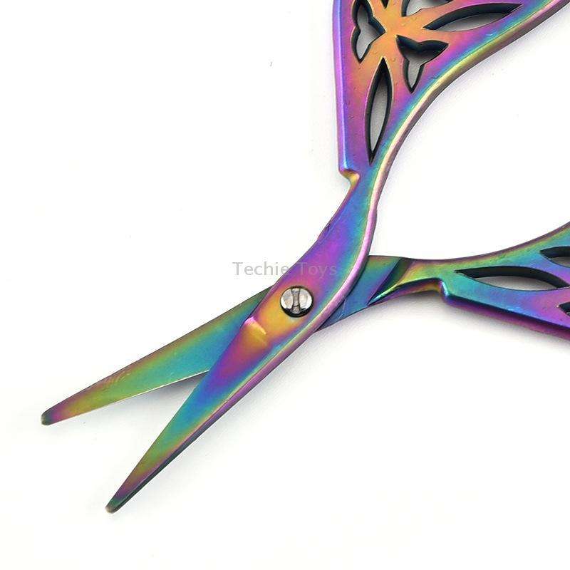 Stainless Steel Leaf Shape Scissors Handmade Tea Bag Scissors(Color Titanium)