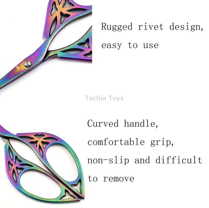 Stainless Steel Leaf Shape Scissors Handmade Tea Bag Scissors(Color Titanium)