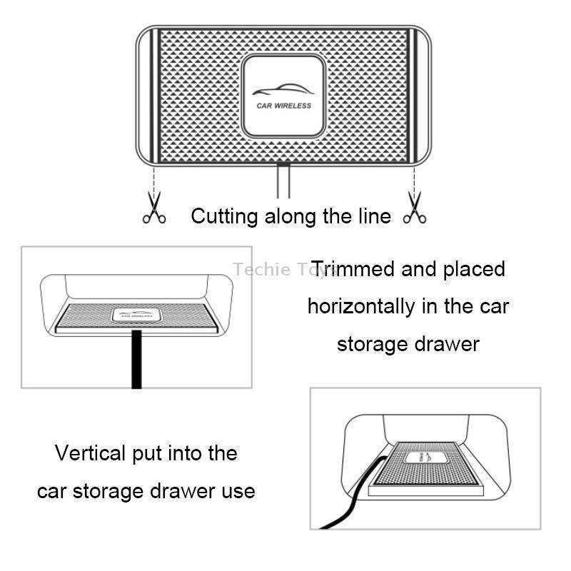 C1 15W TYPEC Interface Car Anti-slip Mat Wireless Charger(30cm)