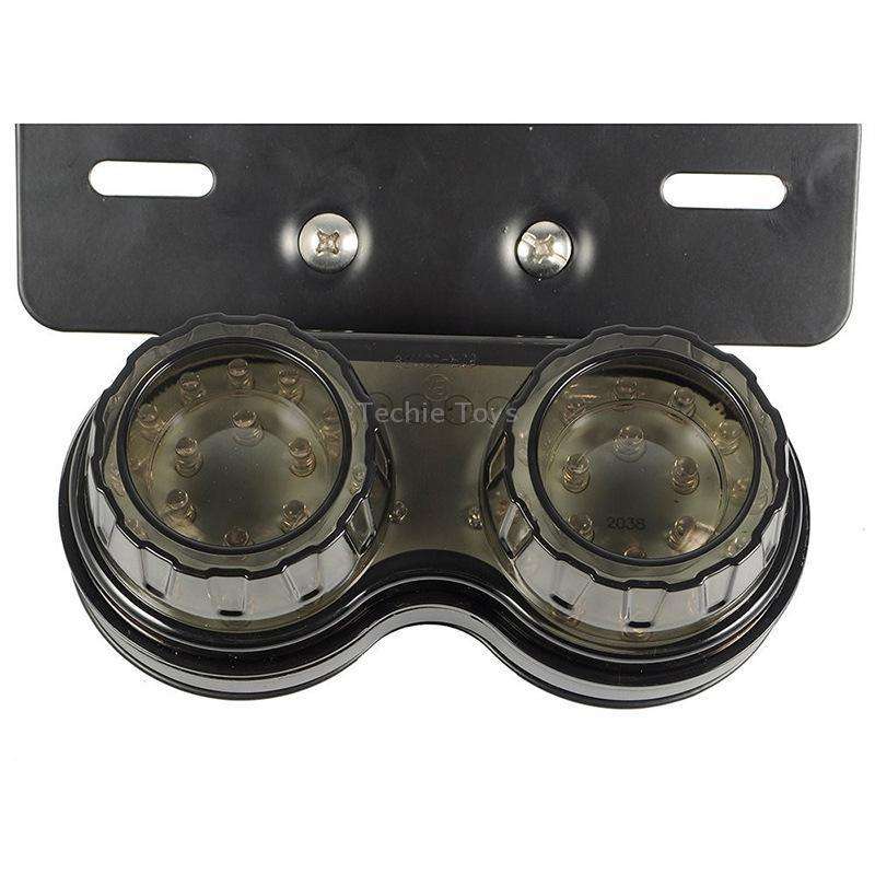 Motorcycle Modified Retro LED Integrated Rear Taillight Brake Light(Smoked Black Shell)